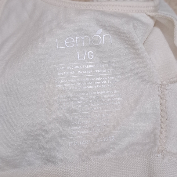 Lemon Set Of 2 Ribbed Yoga Bras Women's Size Large Cream Pink Seamless Lounge - Picture 12 of 15